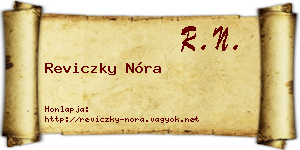 Reviczky Nóra névjegykártya